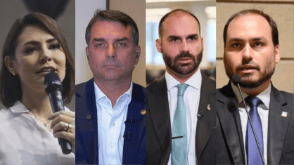 Brigas na Família Bolsonaro: Michelle, Flávio e Enteados - Imagem do artigo original